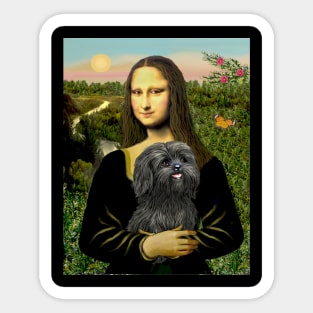 lMona Lisa with her Black Shih Tzu Sticker